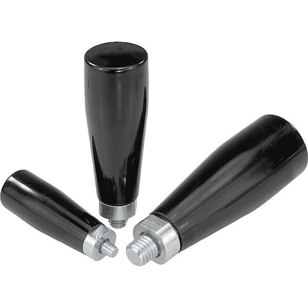 Kipp Grip Revolving Size:2 D=M06X8, D1=23, Thermoset High Polish Black, Comp:Stainless Steel Comp:Bright K0170.1206008